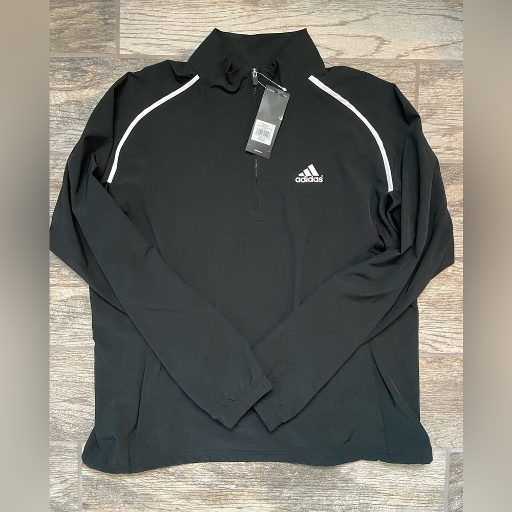 NWT Adidas black long sleeve jacket, size L
